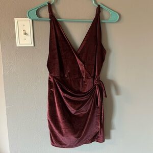 Maroon Velvet Corduroy Romper